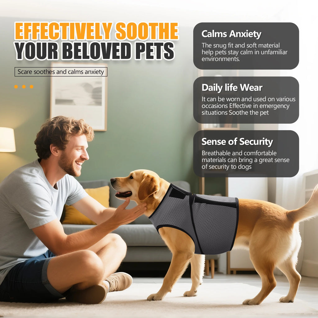 Dog Anxiety Jacket, Dog Coat for Thunder, Skin-Friendly Dog Calming