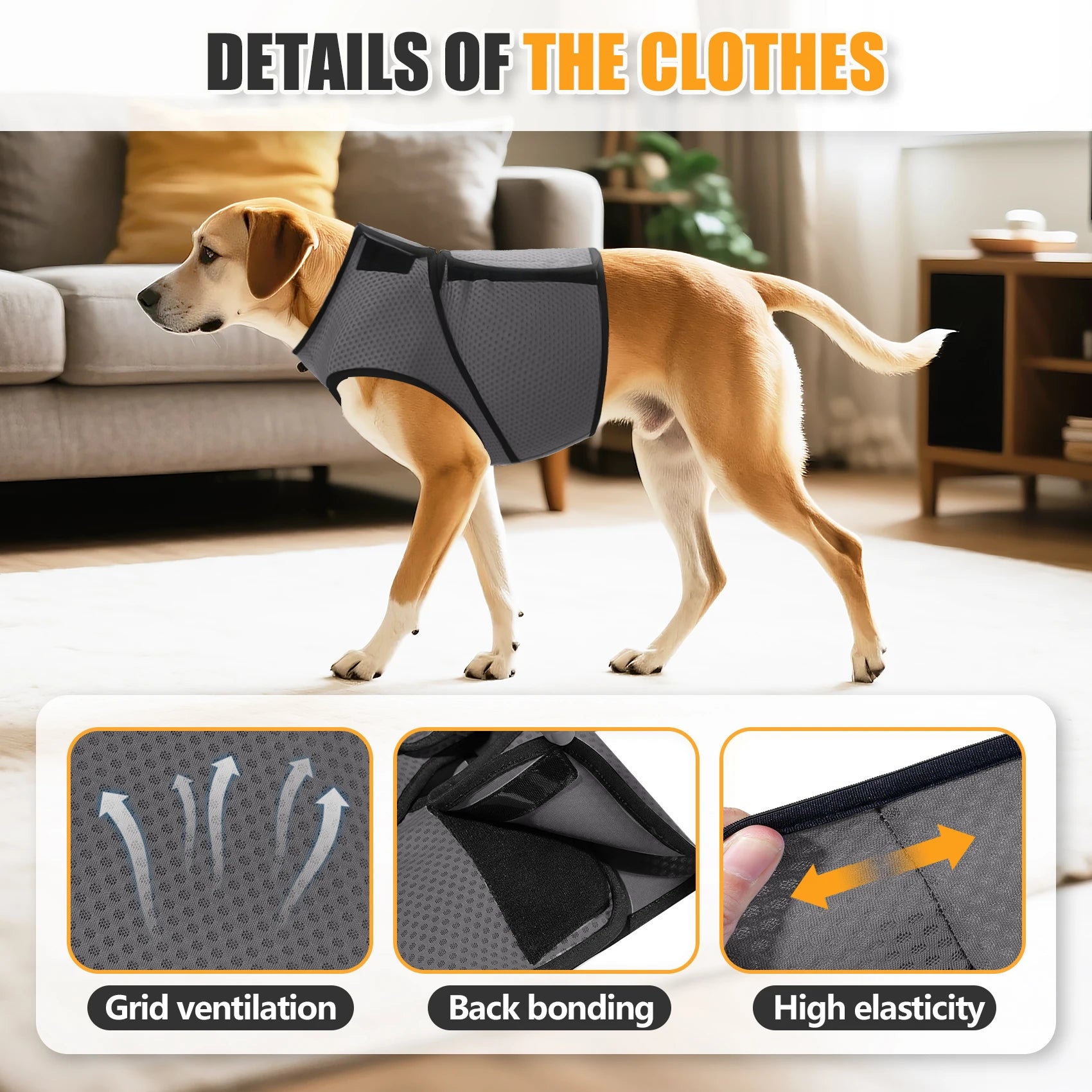 Dog Anxiety Jacket, Dog Coat for Thunder, Skin-Friendly Dog Calming